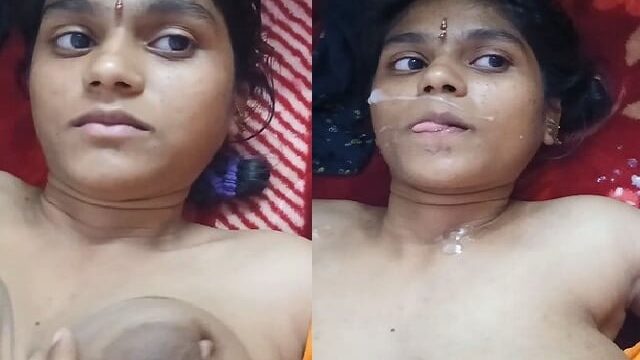 Cute eyes Telugu bhabhi Desi hot blowjob and cum facial