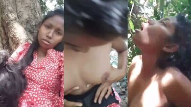 Rustic horny girl jungle sex mms