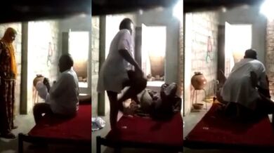 The old father-in-law of the village fucked the pussy of the young daughter-in-law